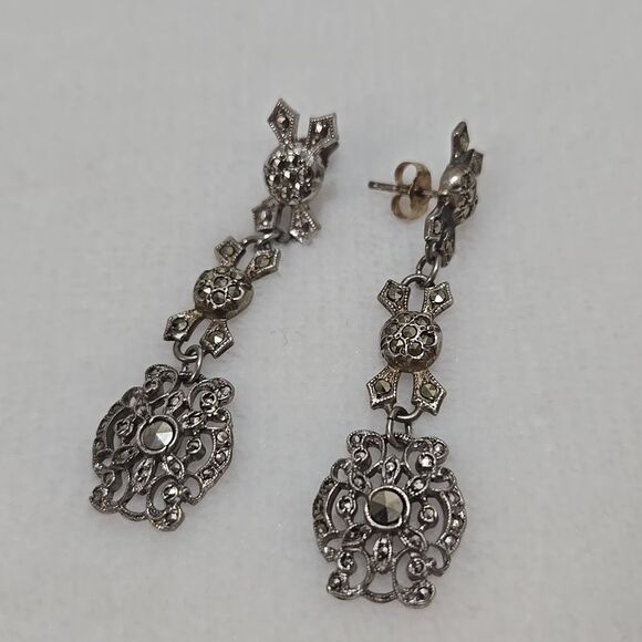 Art Deco Sterling Silver German Bracelet With Matching Earrings - Picture 4 of 13
